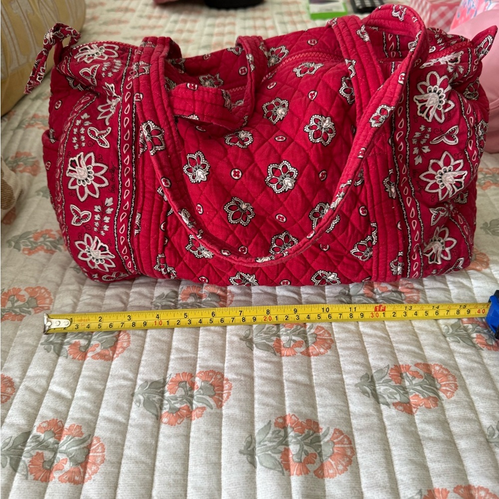 Red Floral Quilted Women's Bag Red Bandana